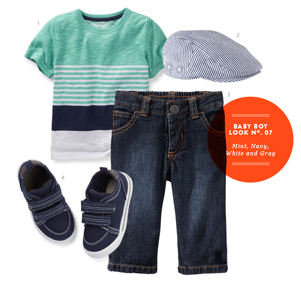 Baby Boy Outfit in Mint, Navy, White, and Gray from The Kids' Dept. for Momtastic