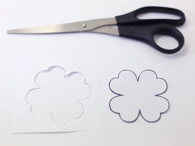 shamrock template scissors