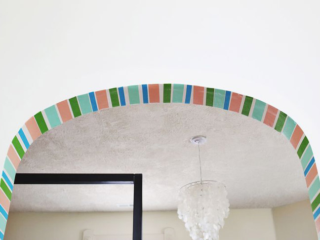 DIY Washi Tape Striped Doorway