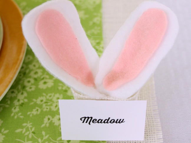 easter bunny ears place setting step 7b