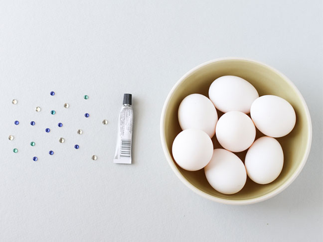 Supplies for Bejeweled Easter Egg DIY