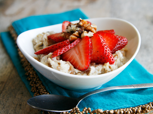 Strawberry Walnut Breakfast Sundae