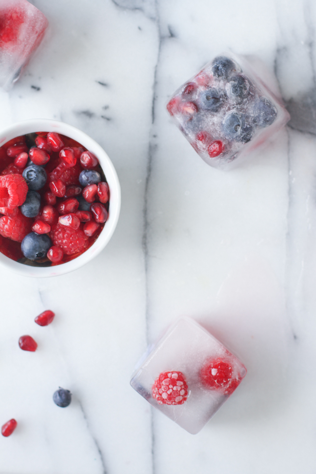 DIY Fruit Ice Cubes for July 4th