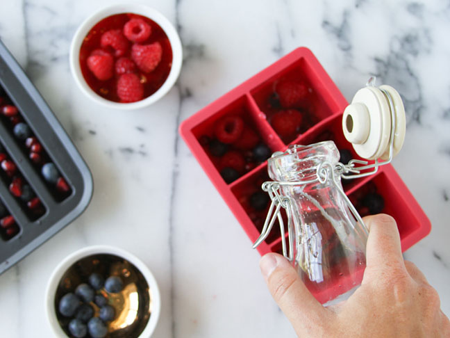 Pour water into trays