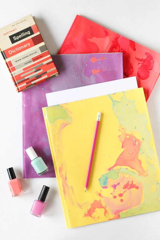 DIY Marbled Folders for Back to School