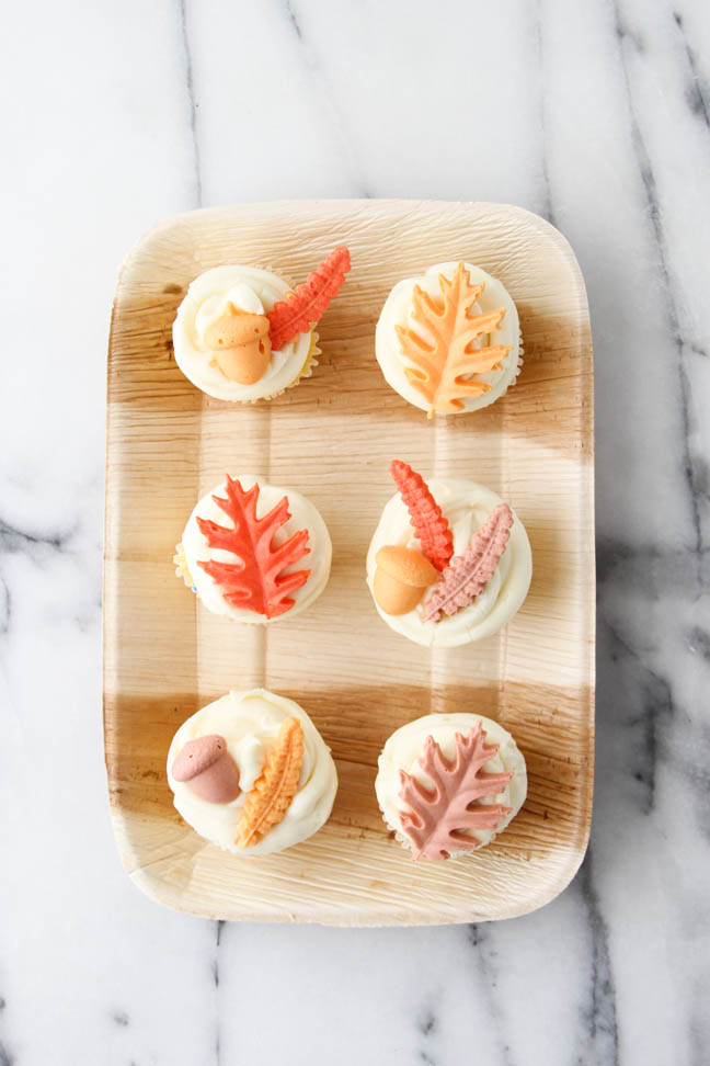 Finished chocolate leaf cupcake toppers