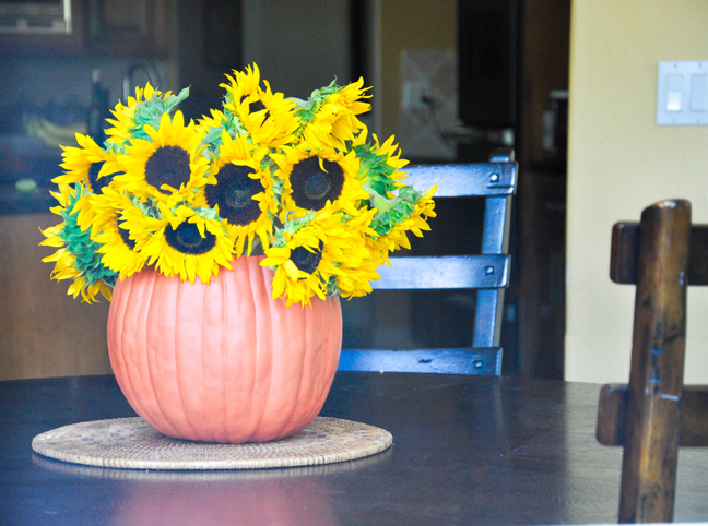 Faux Pumpkin Floral Centerpiece