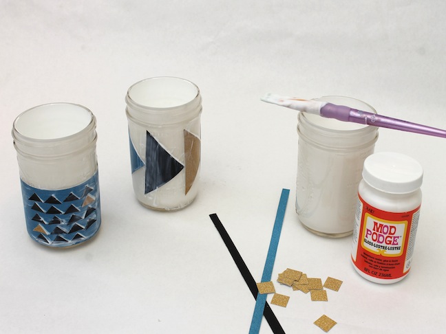 DIY: Easy Mod Podge Organizational Jar Craft; Momtastic.com; Kelly Ladd Sanchez