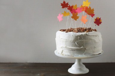 DIY Falling Leaves Cake Topper