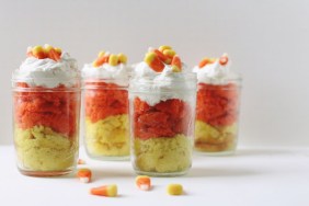 Candy Corn Cake in a Jar