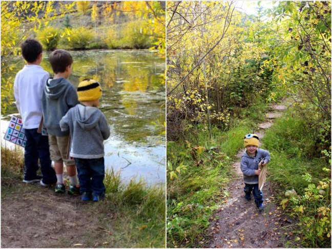 fall bingo hike_boys