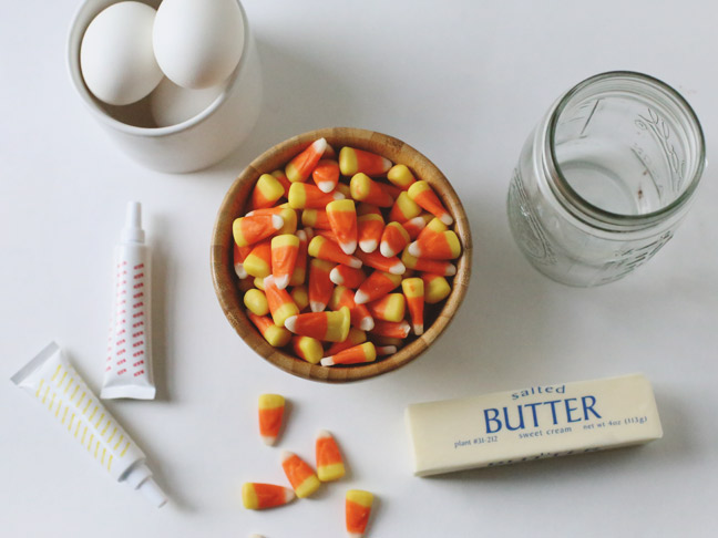 Candy Corn Cake in a Jar