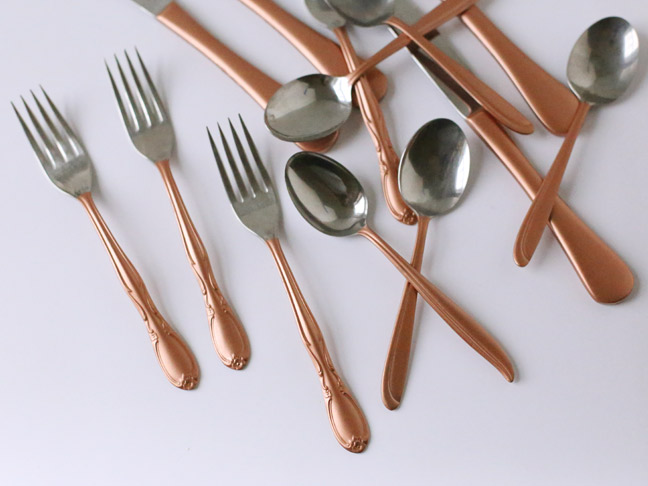 DIY Copper Gilded Flatware