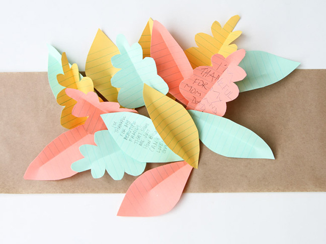 Leaves being added to table runner