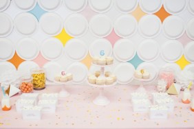 DIY Mod Diamond Paper Plate Backdrop | Shauna Younge for Momtastic