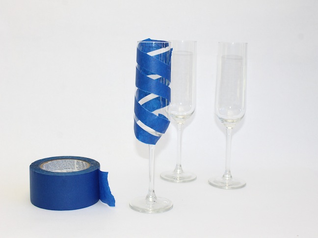 Easy DIY New Years Eve Hand Painted Champagne Flutes; kelly ladd sanchez; klscrafts.com; momtastic.com