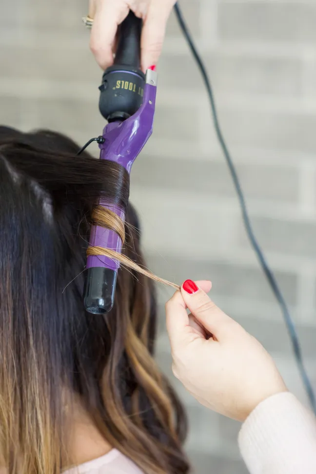 curling iron ombre hair