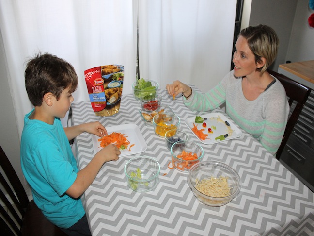 Mom and Son at Dinner Table