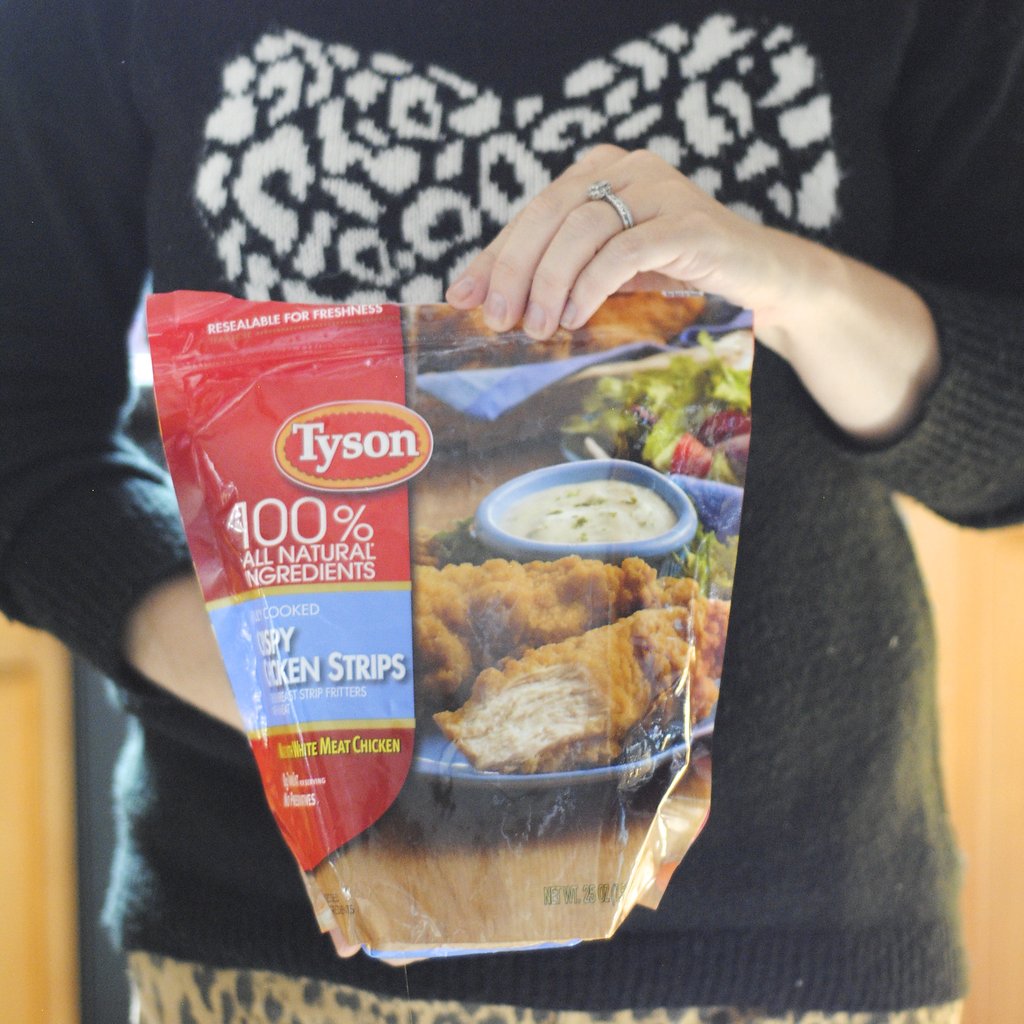 Tyson Crispy Chicken strips in a bag