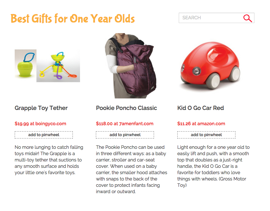 pinwheel gift guide for one year olds