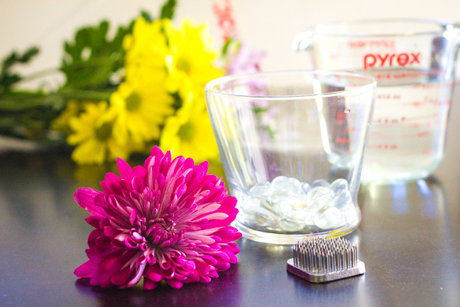 flowers glass vase