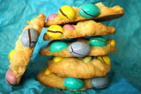 The Ultimate Gluten Free Easter Cookie-blue-pastels-m&m