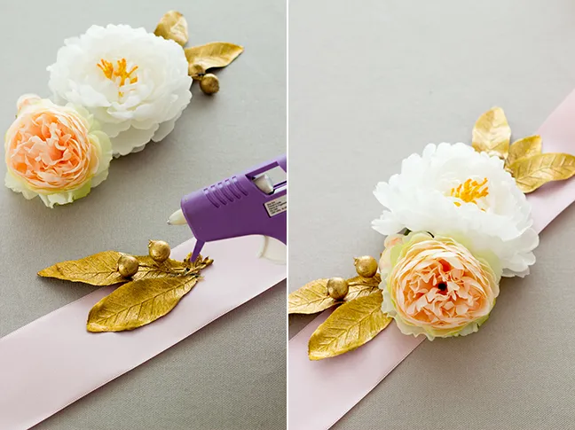 How to Make a DIY Floral Sash Using Silk Flowers Step By Step with Photos