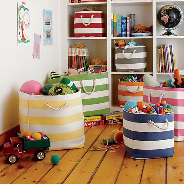 Land of Nod flexible storage baskets for kids