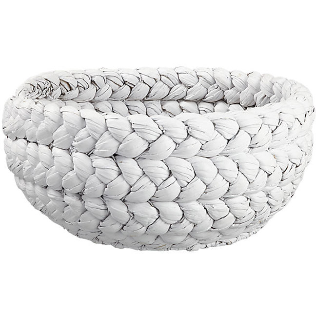 Chic white woven basket