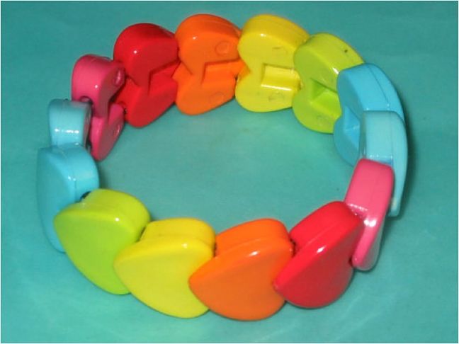plastic 80s heart bracelet