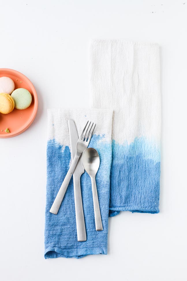 Dip Dyed DIY Napkins How To