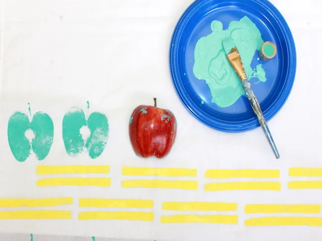 DIY Geometric and Fruit Stamped Dishtowels