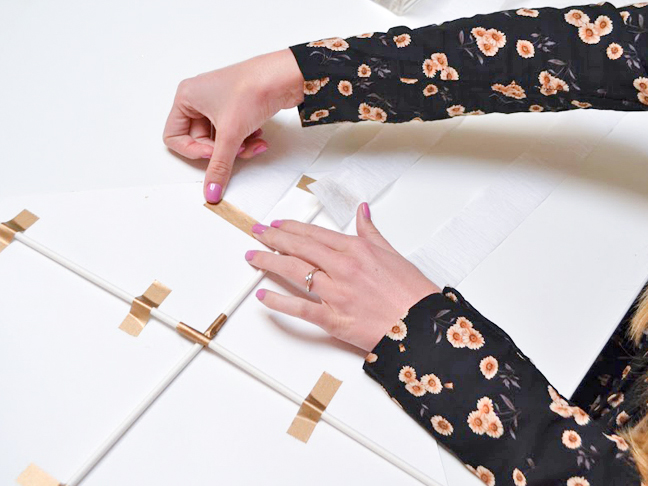 how-to-make-paper-kite-taping-gold-tape