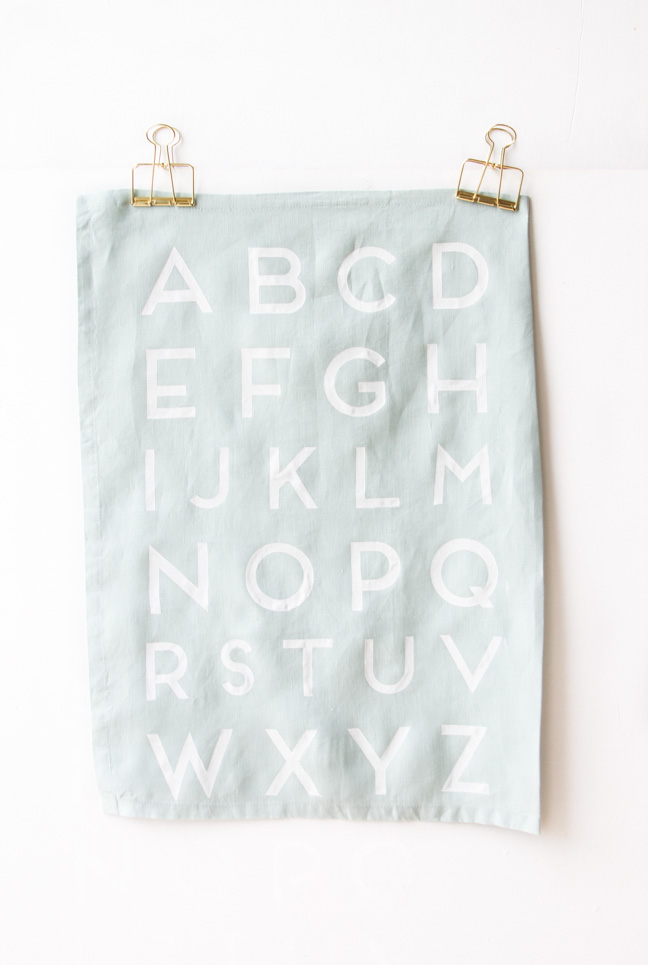 DIY // How to make alphabet printed tea towels.