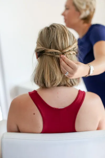 Messy updo for short hair