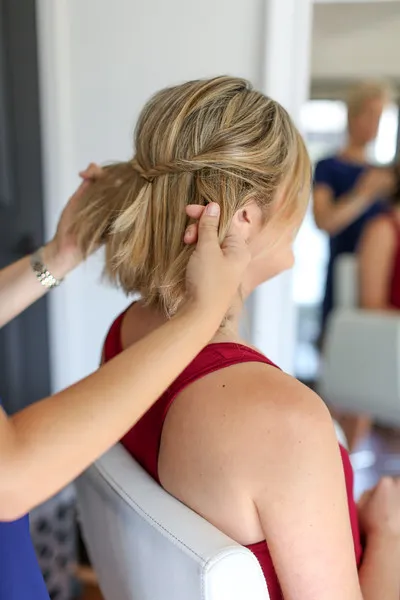 This Quick Messy Updo for Short Hair Is So Cool