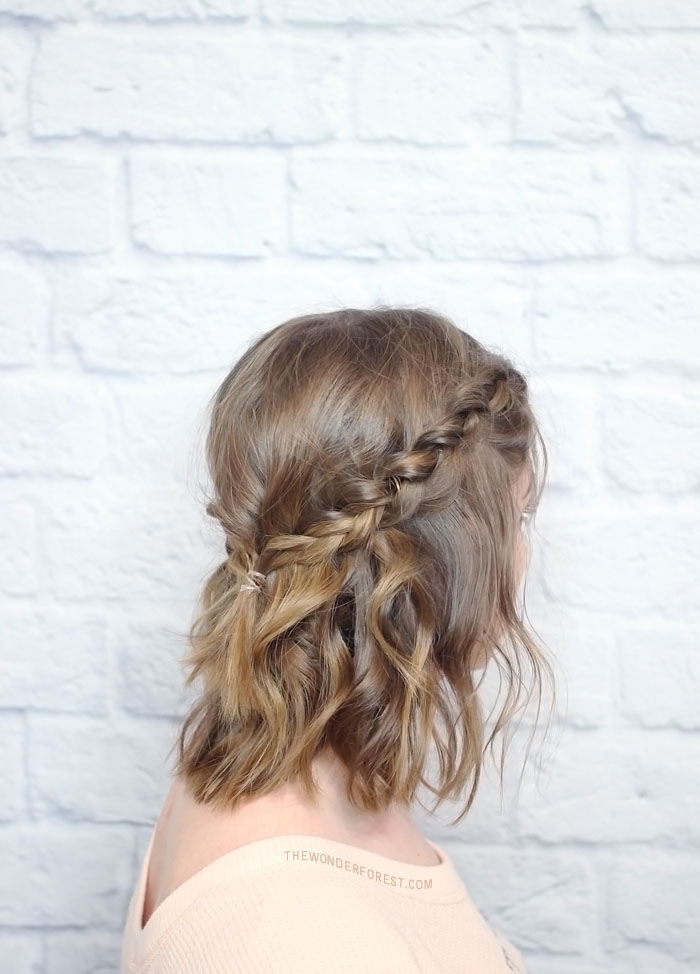 short hair crown braid