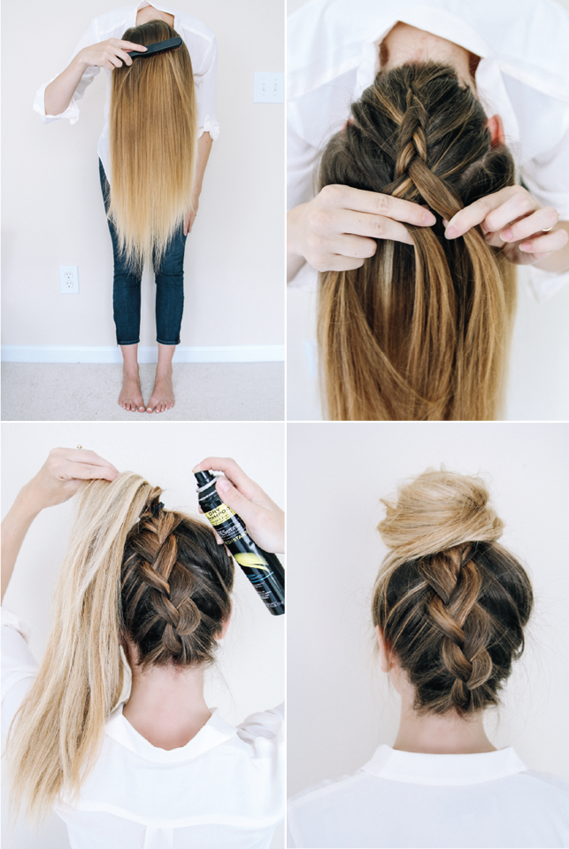 upside down braid steps