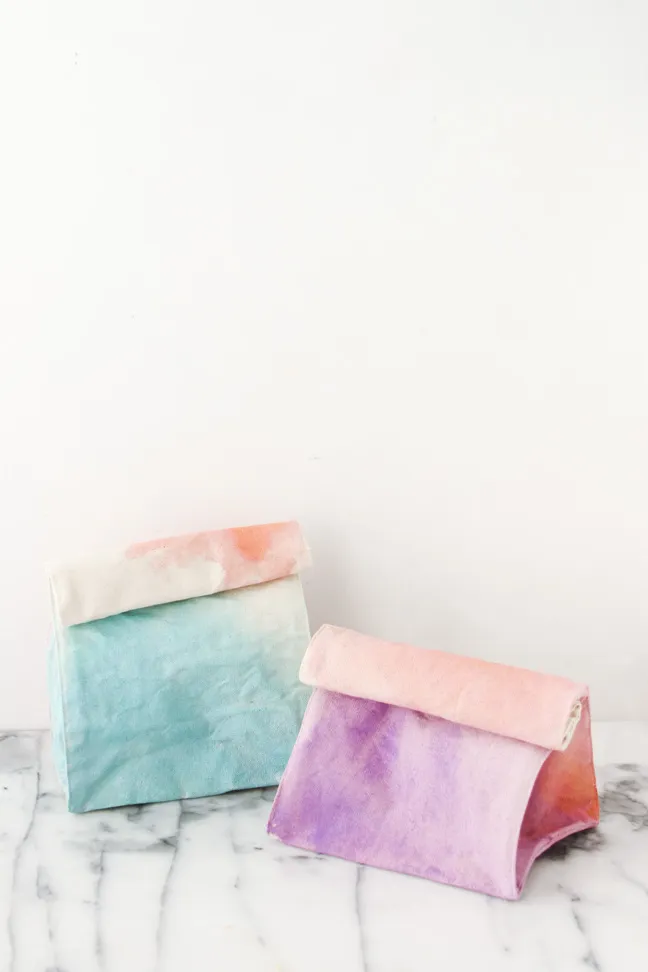 DIY Watercolor Lunch Bags