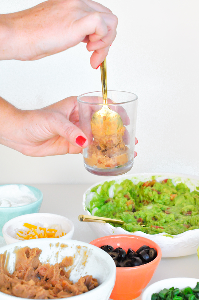 how to assemble mini 7 layer dips