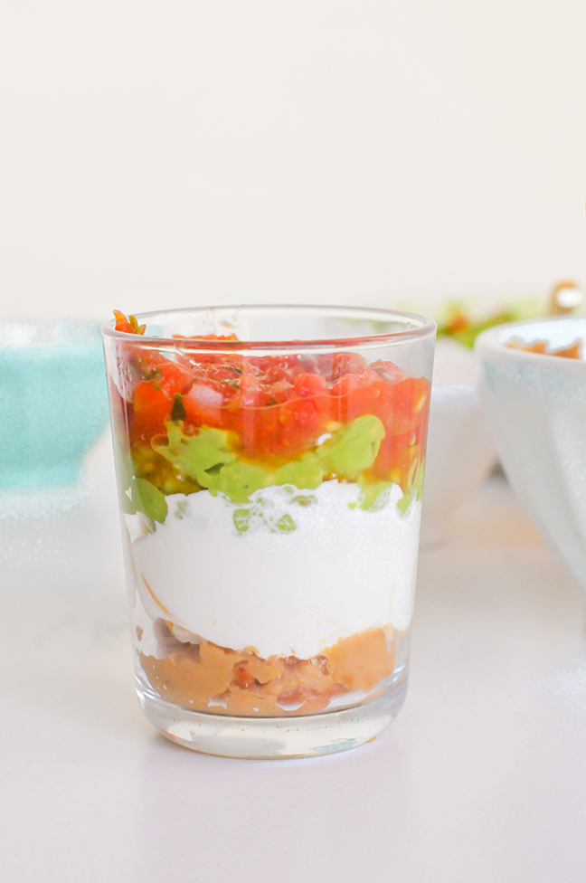 how to assemble mini 7 layer dips