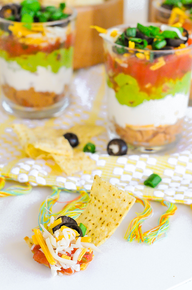 beautiful mini 7 layer dips