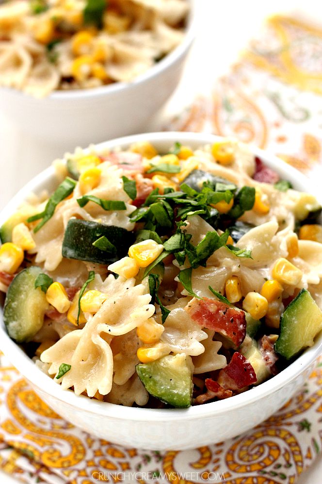 Sweet-corn-and-zucchini-pasta-with-bacon