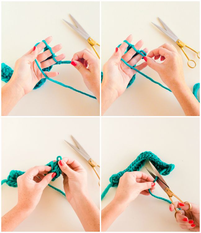 step by step instructions for fingerknitting garlands
