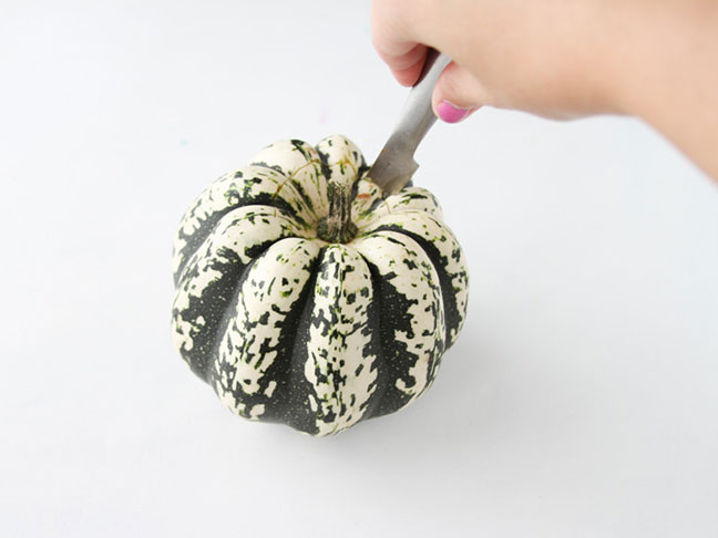 Cut the top off a small pumpkin