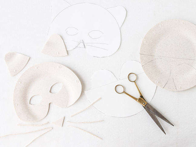 Cutting masks out of paper plates