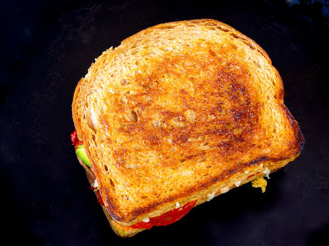 top of a grilled cheese sandwich-toast