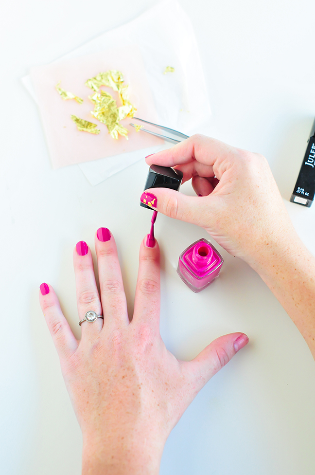 DIY Gold Leaf Manicure