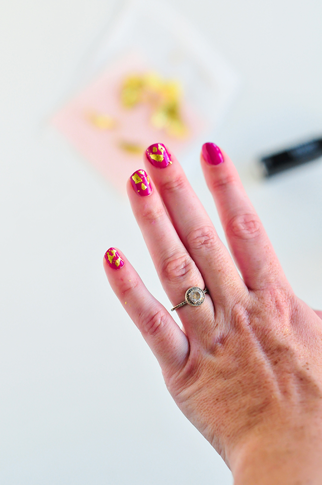 DIY Gold Leaf Manicure
