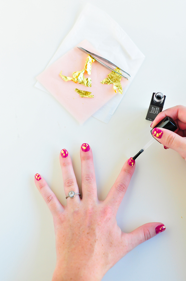 DIY Gold Leaf Manicure